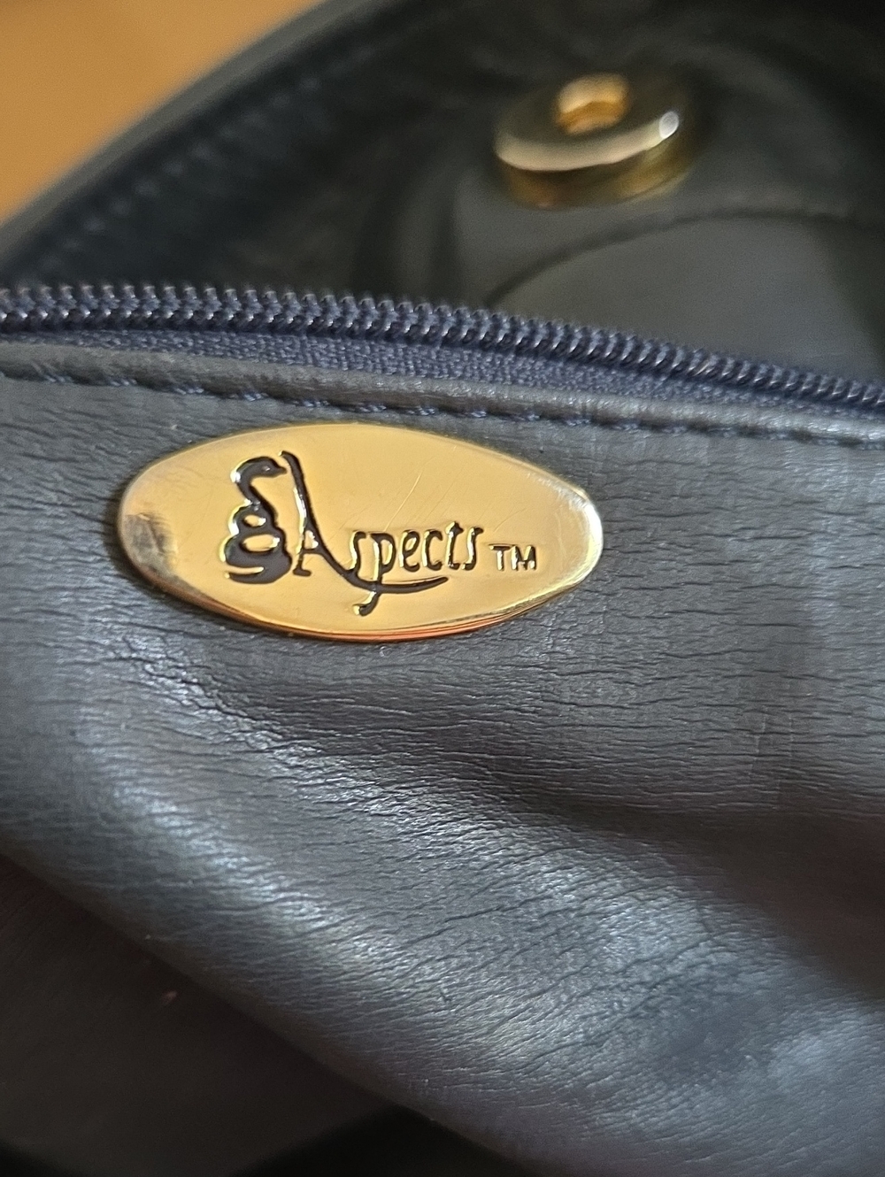Aspects Blue Leather Woven Leather Bag - Picture 7 of 14